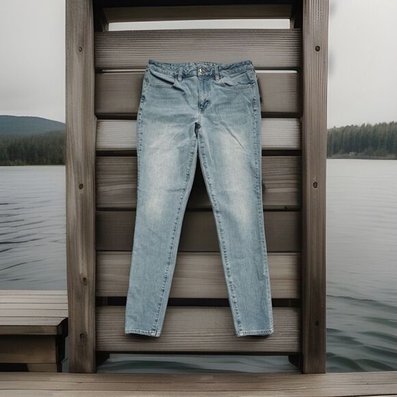 American Eagle Hi Rise Jegging Jeans 8 (29x27) Blue 360 Super Stretch Womens - Picture 8 of 9